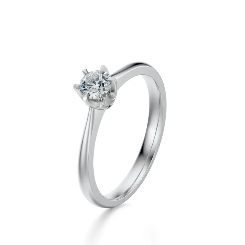 Pierścionek z białego złota z diamentem